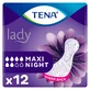 Набір Tena Lady, спеціальні гігієнічні рушники Maxi Night, 2 x 12 шт + ProSkin Pants Normal chonic труси, розмір M та L, 2 зразки