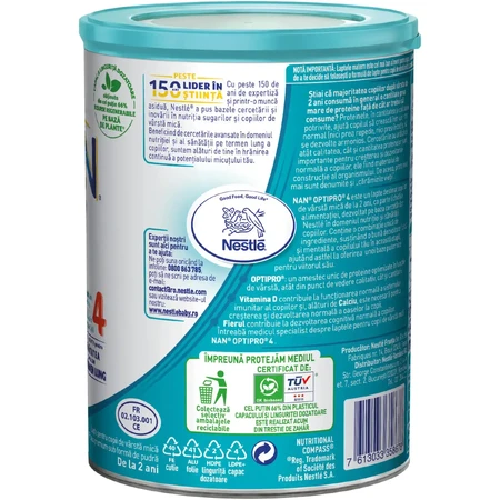 Молочна суміш преміум-класу Nan 4 Optipro, +2 роки, 800 г, Nestlé: ціни та характеристики
