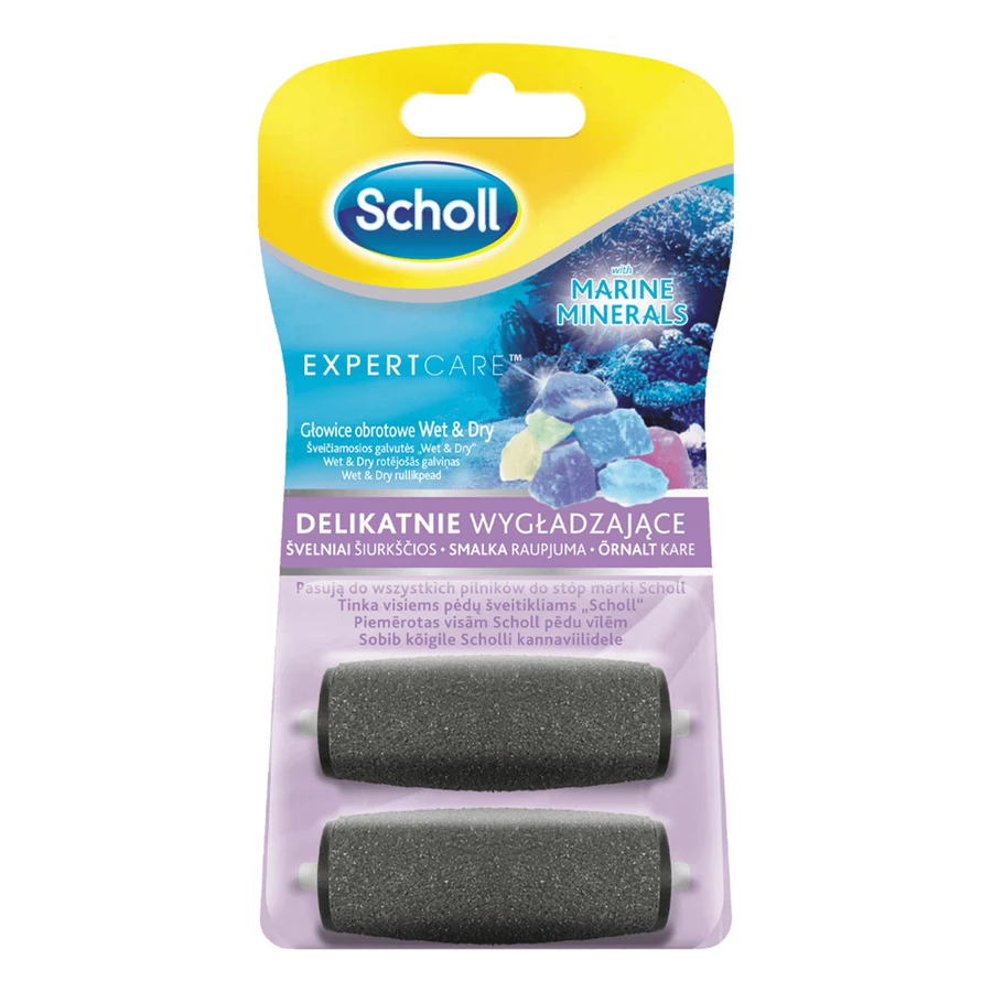 Scholl Expert Care, сменные мягкие вращающиеся насадки Wet & Dry с морскими минералами, 2 шт.: цены и характеристики