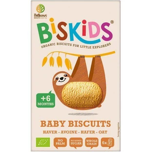 Belkorn BISkids Органічне дитяче вівсяне печиво з цільнозернового борошна без додавання цукру 6М+ 120 г
