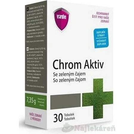 VIRDE CHROME ACTIV с зеленым аж 1×30 cps, пищевая добавка: цены и характеристики