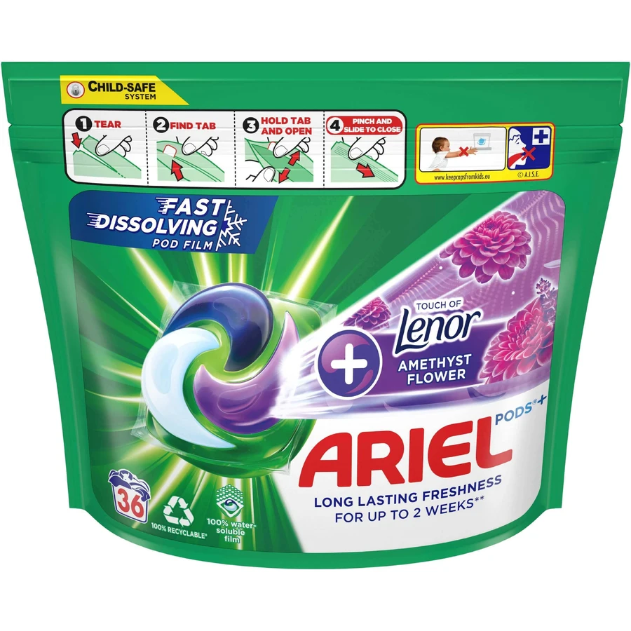 Рідкий засіб для прання Ariel All-in-1 Pods Amethyst Flower 36 капсул: ціни та характеристики
