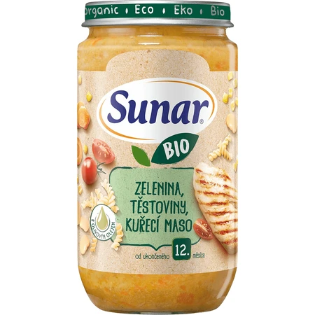 Sunar Organic овощи, макароны, курица 12м+, 235 г: цены и характеристики