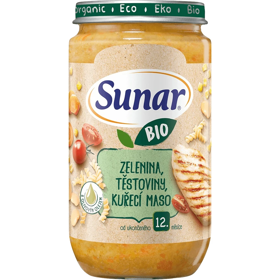 Sunar Organic овощи, макароны, курица 12м+, 235 г: цены и характеристики