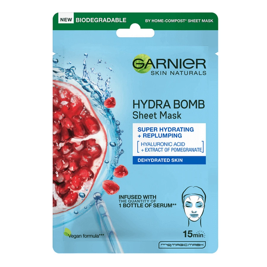 Hydra Bomb Skin Naturals Pomegranate Гранатовая маска для лица, 28 г, Garnier: цены и характеристики
