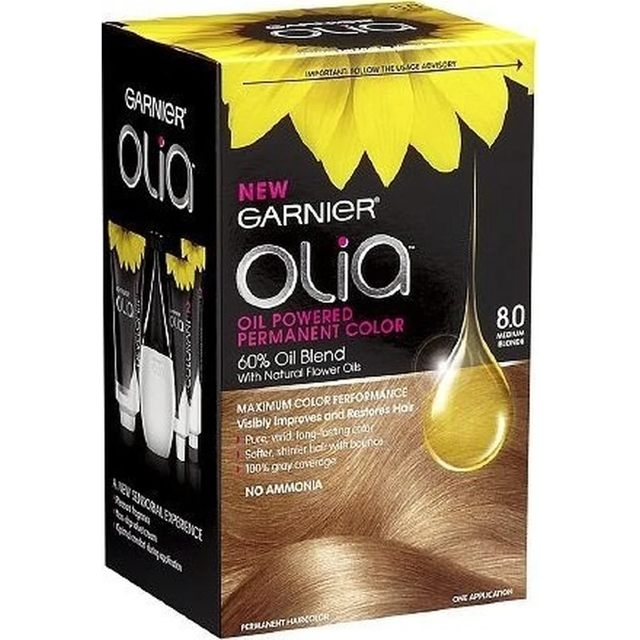 Набір для перманентної фарби для волосся Garnier Olia 8.0 Blond 1×1, перманентна фарба для волосся: ціни та характеристики