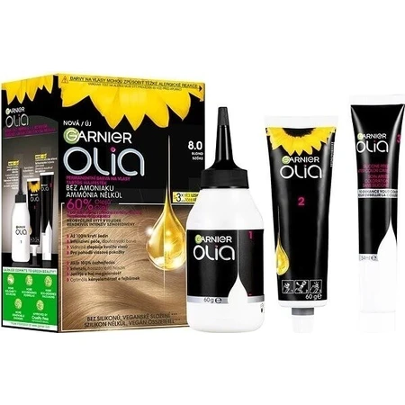 Набір для перманентної фарби для волосся Garnier Olia 8.0 Blond 1×1, перманентна фарба для волосся: ціни та характеристики