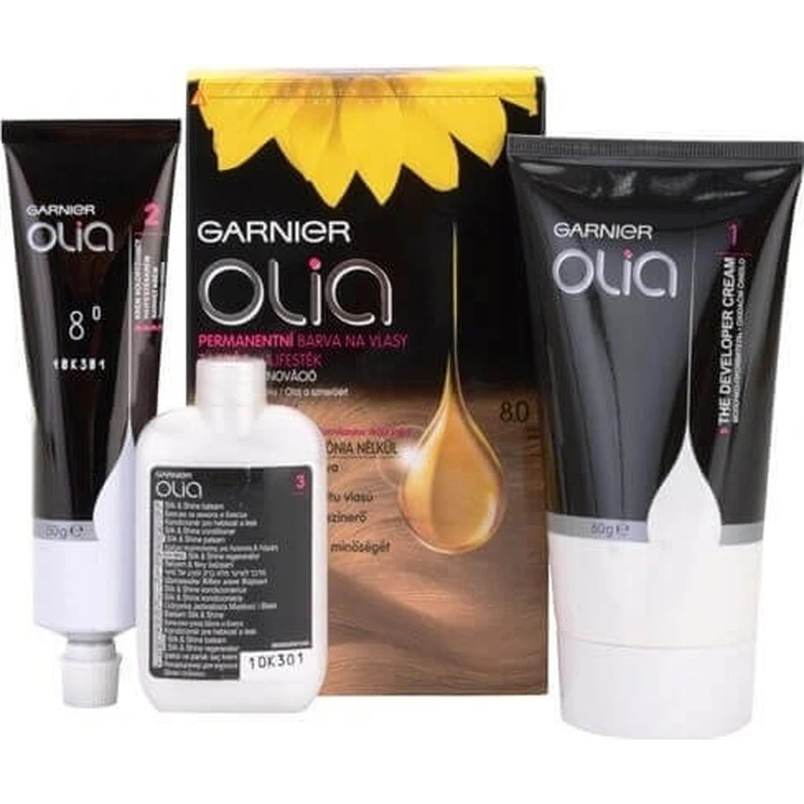 Набір для перманентної фарби для волосся Garnier Olia 8.0 Blond 1×1, перманентна фарба для волосся: ціни та характеристики