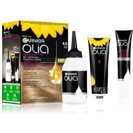 Набір для перманентної фарби для волосся Garnier Olia 8.0 Blond 1×1, перманентна фарба для волосся: ціни та характеристики
