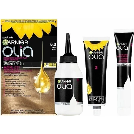 Набір для перманентної фарби для волосся Garnier Olia 8.0 Blond 1×1, перманентна фарба для волосся: ціни та характеристики