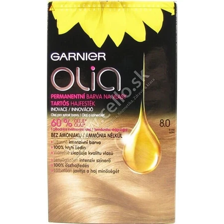 Набір для перманентної фарби для волосся Garnier Olia 8.0 Blond 1×1, перманентна фарба для волосся: ціни та характеристики