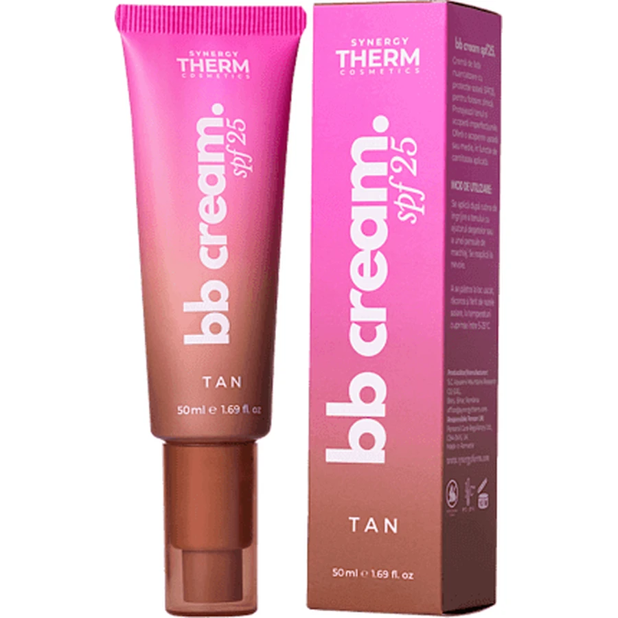 Крем для обличчя з ефектом засмаги SPF25 BB Cream Tan, 50 мл, Synergy Therm: ціни та характеристики