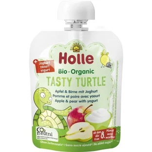 Органічне яблучно-грушеве пюре Holle Tasty Turtle з йогуртом, 85 г