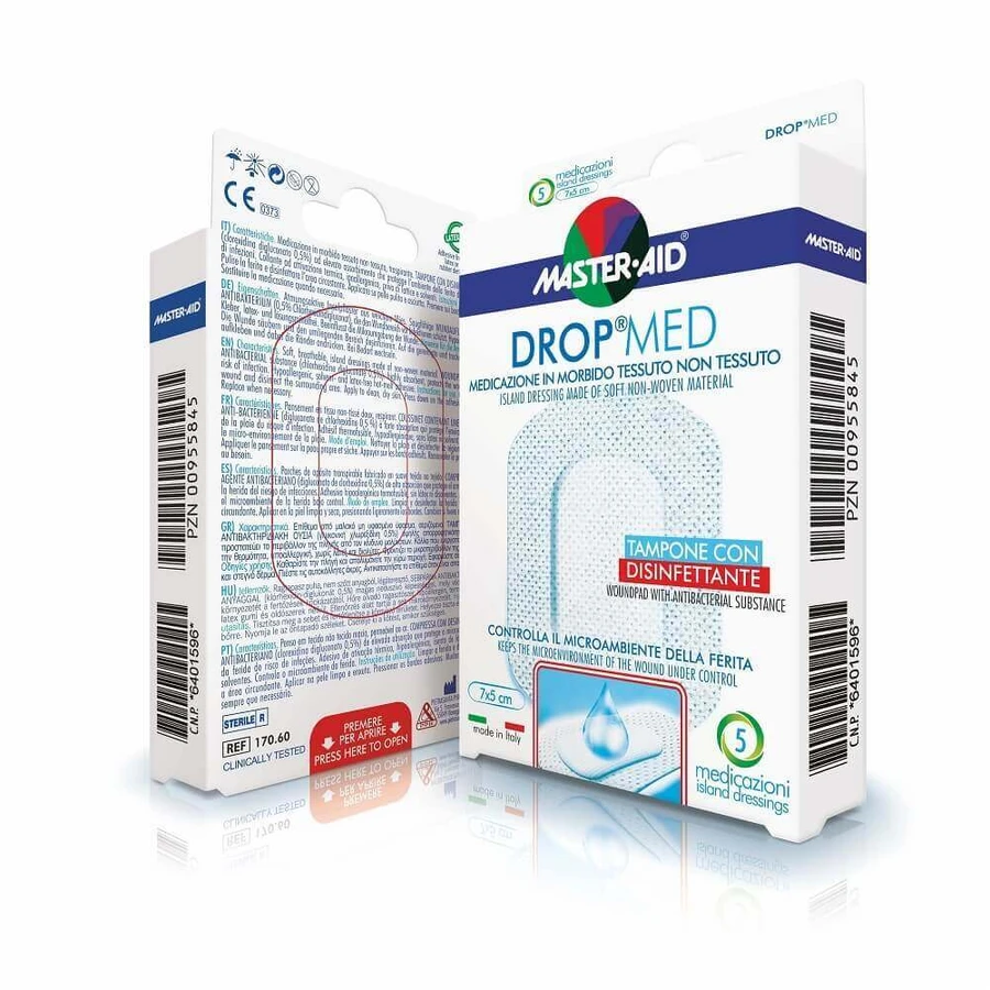 Послеоперационная повязка Drop Med 7x5 см, 5 штук, Pietrasanta Pharma: цены и характеристики