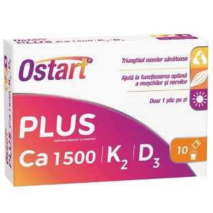 Ostart Plus Ca 1500 + K2 + D3, 10 пакетиків, Fiterman