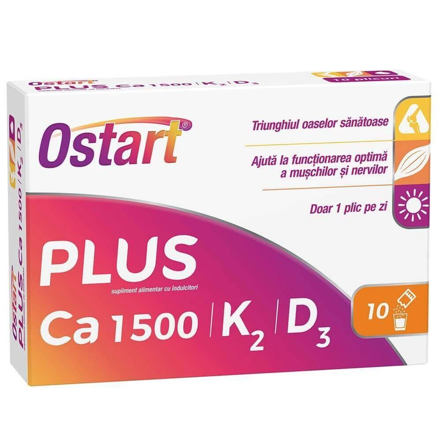 Ostart Plus Ca 1500 + K2 + D3, 10 пакетиків, Fiterman: ціни та характеристики