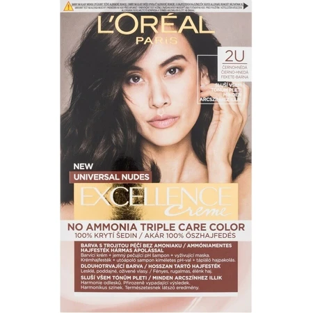 L'Oréal Paris Excellence Creme Universal Nudes стійка фарба для волосся 2U Чорно-коричнева 1×1 шт, колір волосся: ціни та характеристики