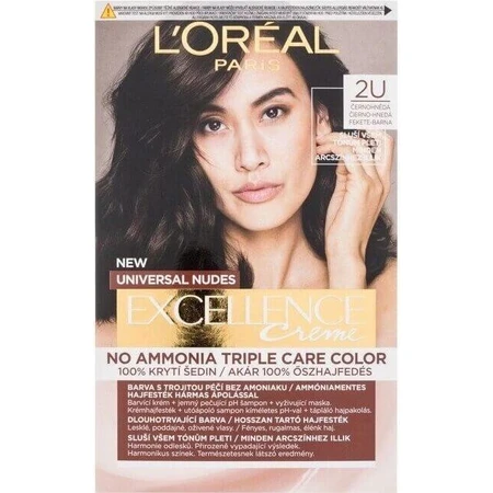 L'Oréal Paris Excellence Creme Universal Nudes стійка фарба для волосся 2U Чорно-коричнева 1×1 шт, колір волосся: ціни та характеристики