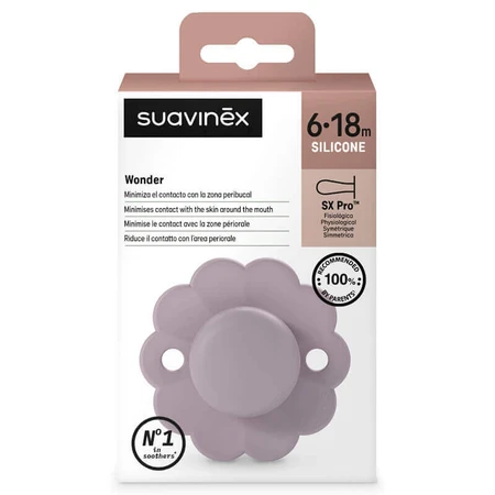 Suavinex Wonder SX Pro, физиологический манекен, силикон, лаванда, 6-18 месяцев, 1 шт.: цены и характеристики