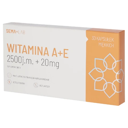 Витамин A+E 2500 МЕ + 20 мг SEMA Lab Vitamina A+E, 30 микрокапсул: цены и характеристики