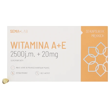 Витамин A+E 2500 МЕ + 20 мг SEMA Lab Vitamina A+E, 30 микрокапсул: цены и характеристики