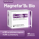 Магнефар В6 Біо 60 мг + 6,06 мг, 60 таблеток, вкритих плівковою оболонкою: ціни та характеристики