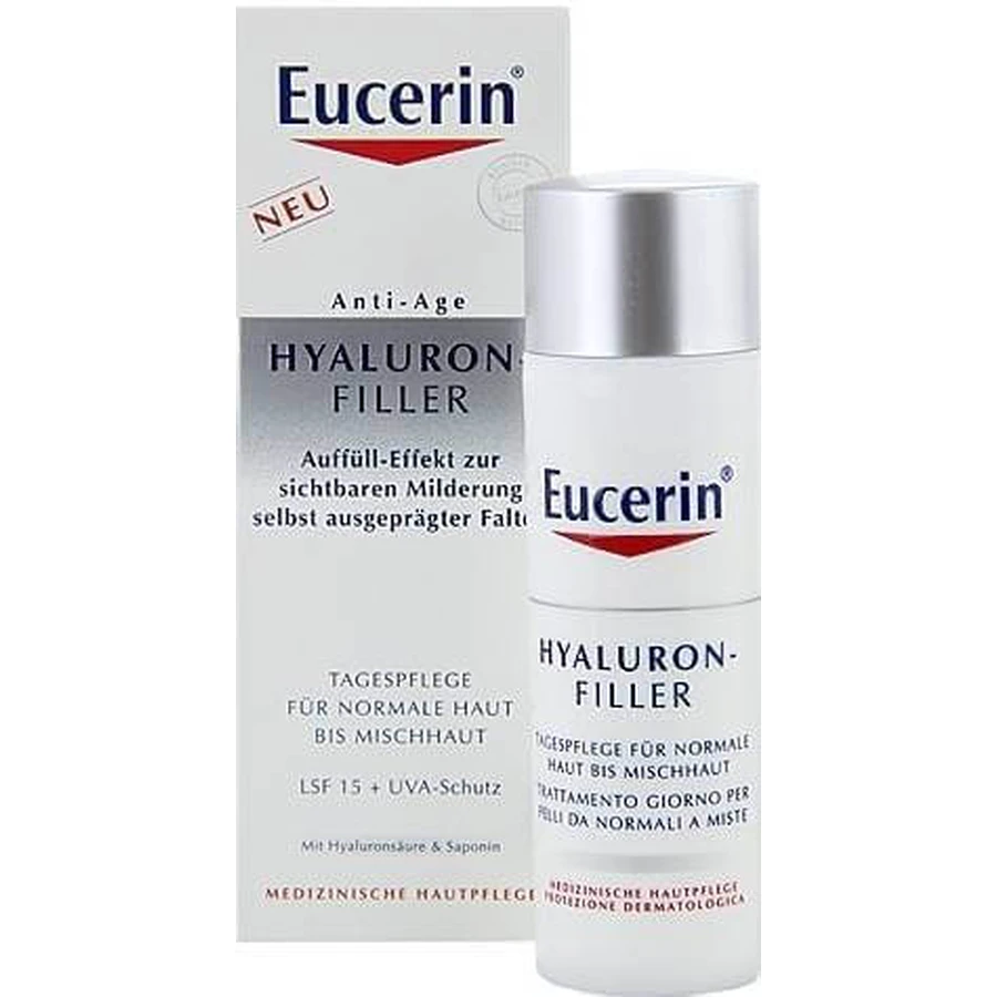 Денний крем проти зморшок Eucerin HYALURON-FILLER 1×50 мл, для нормальної та комбінованої шкіри: ціни та характеристики