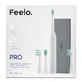 Feelo Pro Premium Set, звукова зубна щітка з футляром і 4 щітками, біла