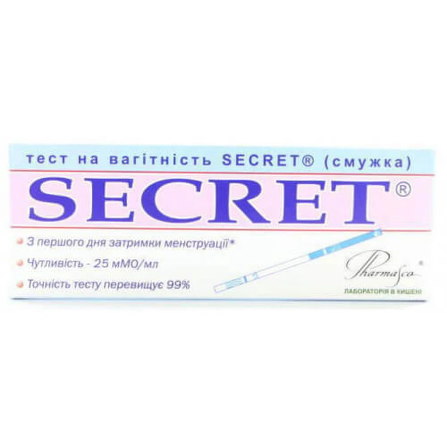 Тест-полоска Secret для определения беременности, 1 шт: цены и характеристики