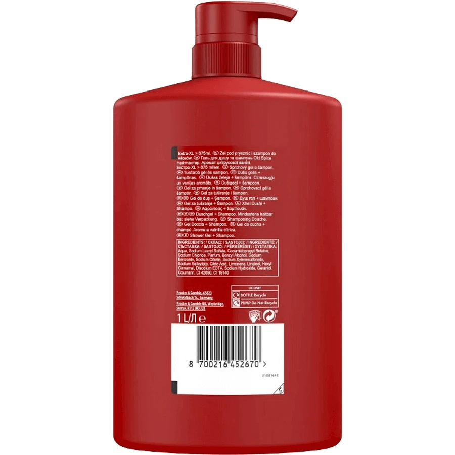 Гель для душу та шампунь Old Spice Night Panther 3в1 1000 мл: ціни та характеристики