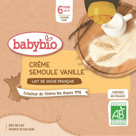 Babybio Дойпак манная каша с ванилью 4 х 85 г: цены и характеристики