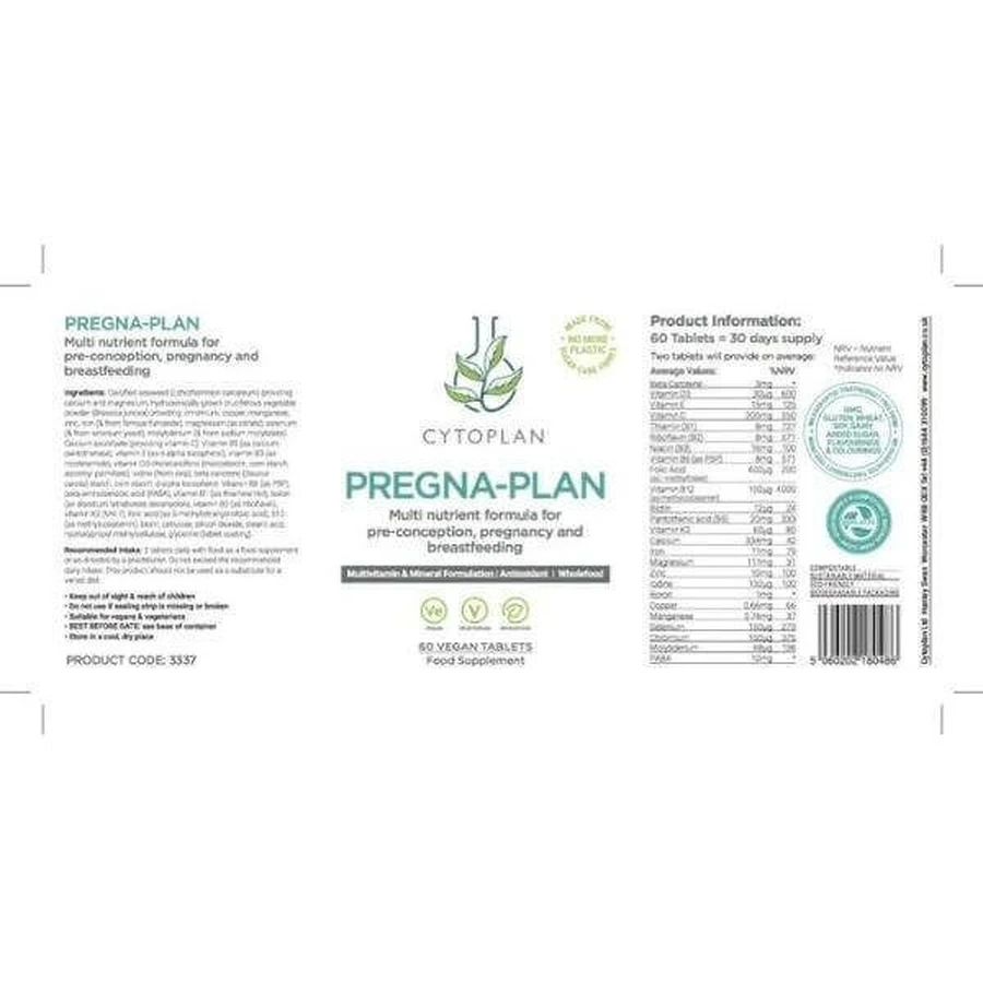 Cytoplan Pregna-Plan, мультивитамины для беременных и кормящих матерей 60 таблеток: цены и характеристики