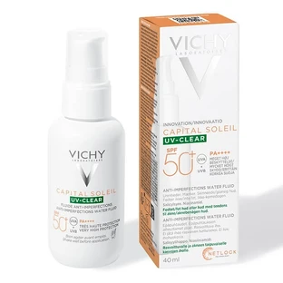 Vichy Capital Soleil UV Clear Сонцезахисний флюїд для жирної шкіри, схильної до акне SPF 50+, 40 мл