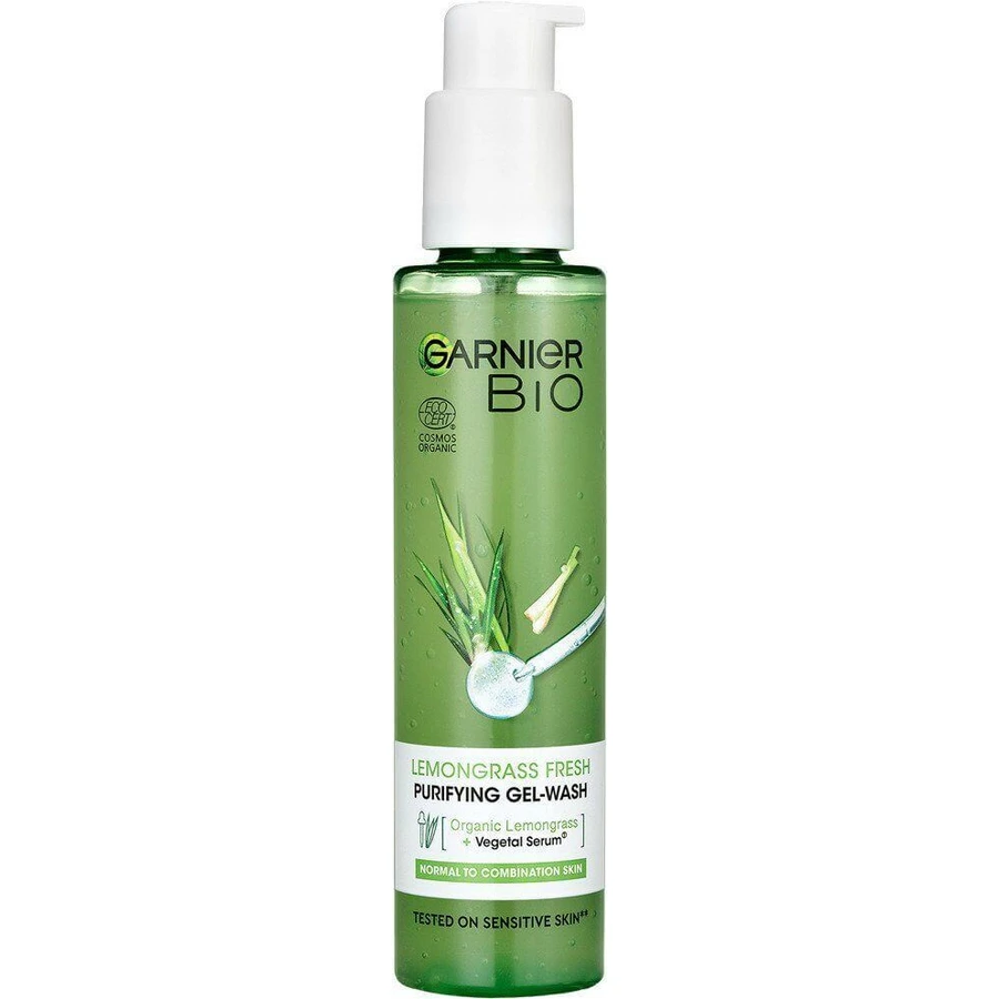 Garnier BIO Інтенсивний очищувальний гель з органічною ефірною олією лимонної трави та алое вера 150 мл: ціни та характеристики