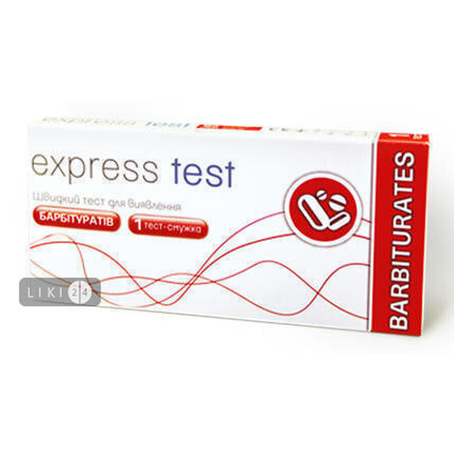 Тест-смужка для виявлення наркотичних речовин у сечі для одноетапного виявлення барбітуратів express test BAR 621: ціни та характеристики