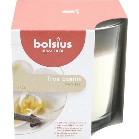 Bolsius Aromatic 2.0 Скло 95x95мм Ваніль, ароматична свічка 1×1 шт, ароматична свічка: ціни та характеристики
