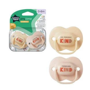 Ортодонтична пустушка Anytime, 0 - 6 місяців, бежева, 2 шт, Tommee Tippee