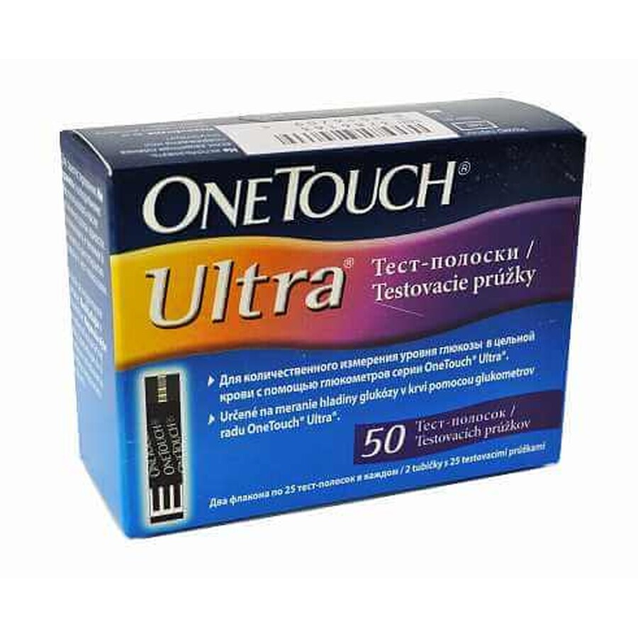 Тест-смужки для глюкометра One Touch Ultra, №50: ціни та характеристики