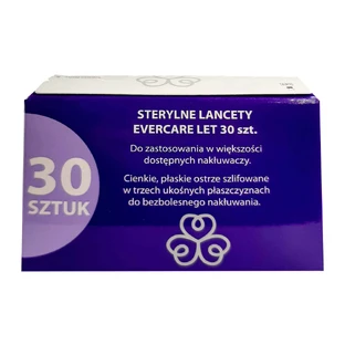 Evercare Let, стерильные ланцеты, одноразовые, 30 штук
