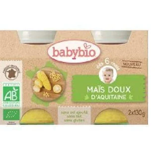 Органическое пюре из сладкой кукурузы, +6 месяцев, 2 раза по 130 г, BabyBio
