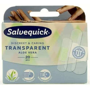 Прозрачные пластыри с алоэ вера, 20 шт, Salvequick
