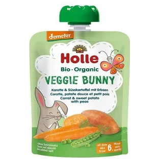 Пюре Holle из моркови, сладкого картофеля и гороха, 100 г