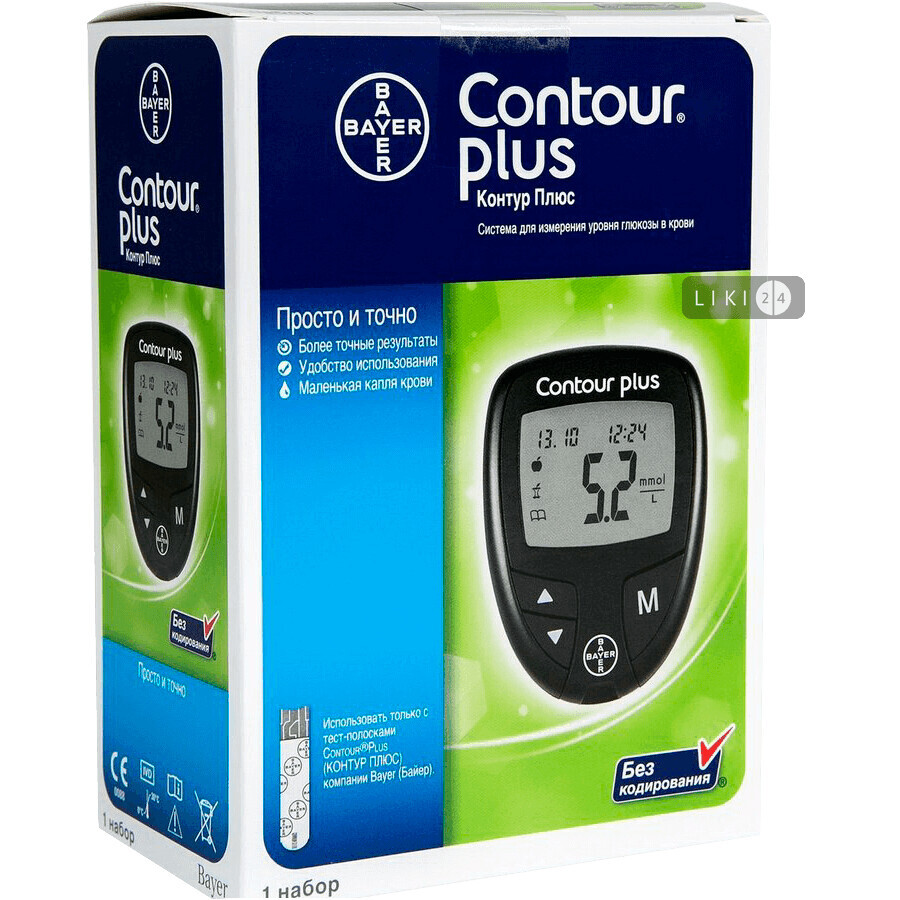 Тест-смужки для глюкометра Contour Plus, №25: ціни та характеристики