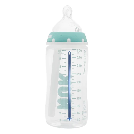 NUK Anti-Collic Professional, пляшечка від кольок з широким горлечком, температурним датчиком і силіконовою соскою, розмір M, 0-6 місяців, 741148I, 300 мл: ціни та характеристики