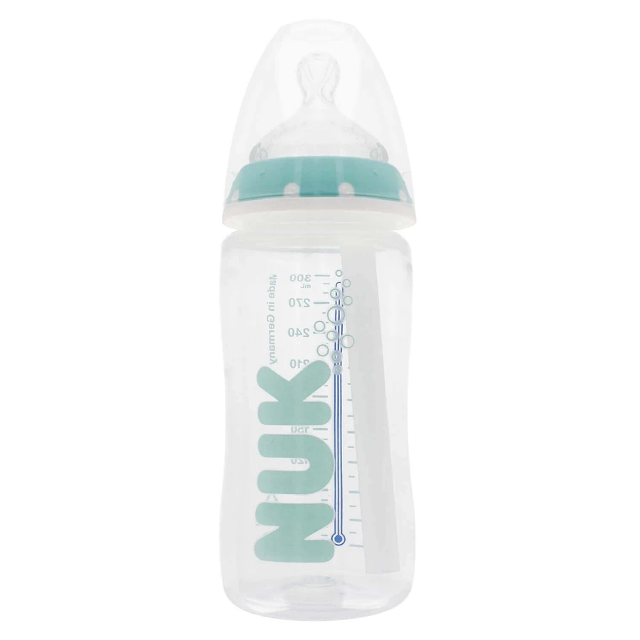NUK Anti-Collic Professional, пляшечка від кольок з широким горлечком, температурним датчиком і силіконовою соскою, розмір M, 0-6 місяців, 741148I, 300 мл: ціни та характеристики