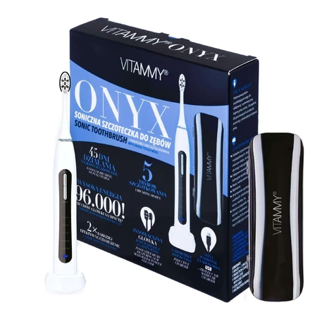 Vitammy Onyx, звукова зубна щітка, чорно-біла + чохол, 1 шт.: ціни та характеристики