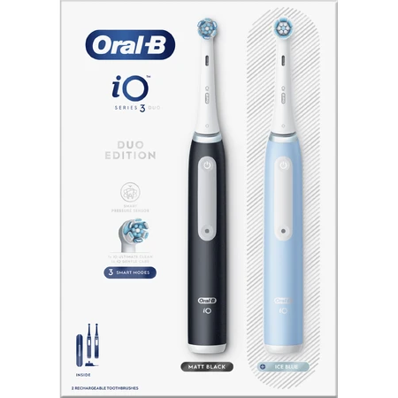 Електричні зубні щітки Oral-B iO 3 Dual Pack Black & Blue 2 шт.: ціни та характеристики