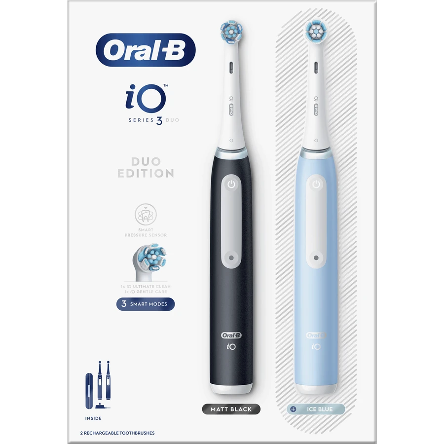 Електричні зубні щітки Oral-B iO 3 Dual Pack Black & Blue 2 шт.: ціни та характеристики