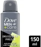 DOVE MEN+CARE Удосконалений невидимий антиперспірант-спрей "Свіжість" 150 мл