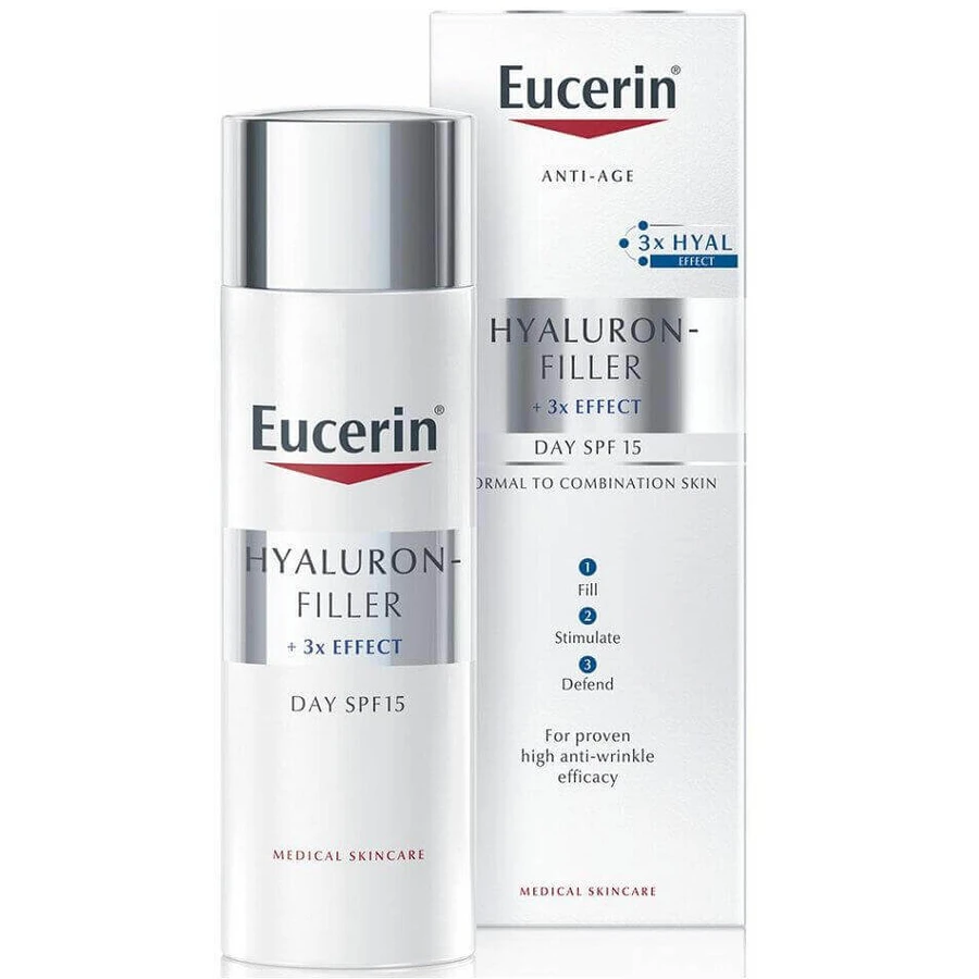 Eucerin Hyaluron-Filler + 3x Effect, крем для нормальної та комбінованої шкіри 50 мл: ціни та характеристики